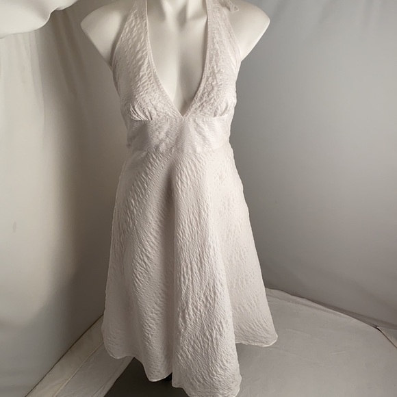 J. Crew Dresses & Skirts - J Crew white textured cotton lined halter bridal dress 8